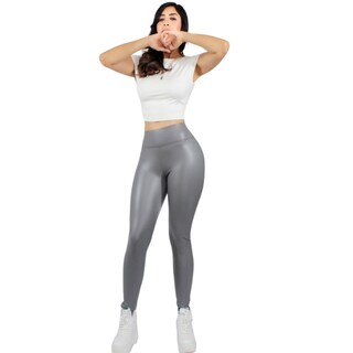 Foto 2 | Foto 2 | Legging Elegante Casual Lic-0105 Gris Tipo Vinipiel