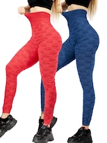 Set De 2 Legging De Dama Texturizado Stretch Lic-0160 Dos Colores Mallas Deportivas Mallones De Mujer