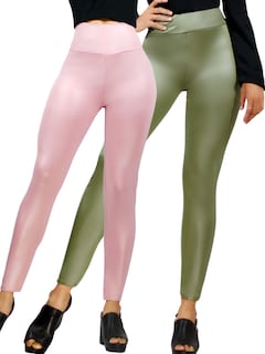 Foto 1 | Foto 1 | Set De Dos Leggins Moda Elegante Casual Lic-074-px2 Colores Variados Mujer Mallones Cuero Vinipiel