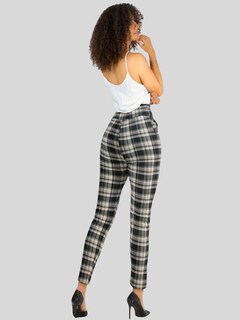 Foto 3 | Foto 3 | Leggings Elegantes Jegging Mujer A Cuadros Stretch Looks Formal Y Casual Mayón Lic-0161 D7 Mallones