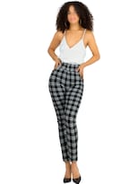 Leggings Elegantes Jegging Mujer A Cuadros Stretch Looks Formal Y Casual Mayón Lic-0161 D1 Mallones