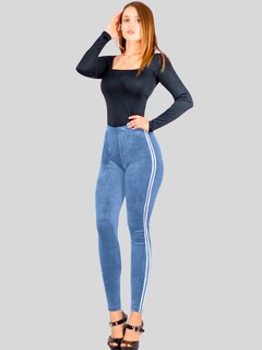 Foto 2 | Foto 2 | Legging Mujer Mallones Leggins Mayon Lic-0164 Azul Mallas Térmico