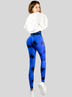 Foto 3 | Foto 3 | Leggings Deportivos Tie-dye Mujer Para Yoga Y Gym Lic-0168 Azul Rey Comodidad Y Estilo