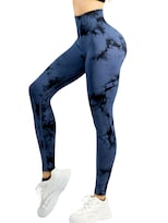 Leggings Deportivos Tie-dye Mujer Para Yoga Y Gym Lic-0168 Azul Comodidad Y Estilo