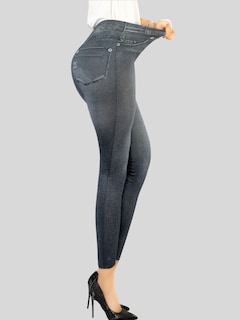 Foto 4 | Foto 4 | Leggins Mujer Mezclilla Faja Alta Estilo Pantalón Mezclilla Calidad Premium Jegging Tiro Alto Lic-055-5 Negro Mallon Lycra