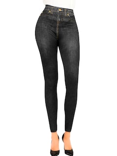 Foto 1 | Foto 1 | Leggins Mujer Unitalla Mezclilla Faja Alta Estilo Pantalón Mezclilla Calidad Premium Tiro Alto Lic-055-5 Azul Mallon Lycra