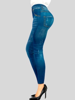 Foto 4 | Foto 4 | Leggins Mujer Unitalla Mezclilla Faja Alta Estilo Pantalón Mezclilla Calidad Premium Tiro Alto Lic-055-5 Azul Mallon Lycra