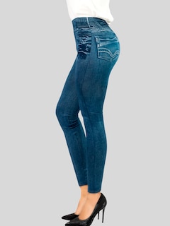Foto 4 | Foto 4 | Leggins Mujer Unitalla Mezclilla Faja Alta Estilo Pantalón Mezclilla Calidad Premium Tiro Alto Lic-055-5 Azul Mallon Lycra