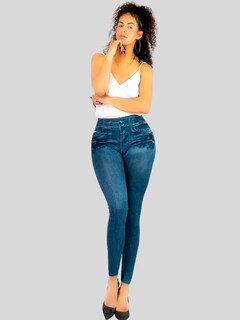 Foto 2 | Foto 2 | Pack De 2 Leggins Unitalla Mujer Mezclilla Faja Alta Estilo Pantalón Mezclilla Lic-55-5-px2 Variedad De Diseños Calidad Premium