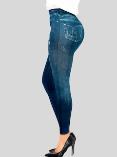 Foto 4 | Foto 4 | Leggins Mujer Unitalla Mezclilla Faja Alta Estilo Pantalón Mezclilla Calidad Premium Tiro Alto Lic-055-5 Azul Mallon Lycra