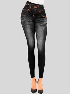 Foto 5 | Foto 5 | Pack De 2 Leggins Unitalla Mujer Mezclilla Faja Alta Estilo Pantalón Mezclilla Lic-55-5-px2 Variedad De Diseños