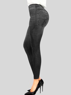 Foto 4 | Foto 4 | Leggins Negro Estilo Pantalón Mezclilla Tiro Alto Unitalla para Mujer