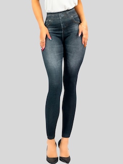Foto 4 | Foto 4 | Leggins Mujer Unitalla Mezclilla Faja Alta Estilo Pantalón Mezclilla Calidad Premium Tiro Alto Lic-055-5 Negro Mallon Lycra