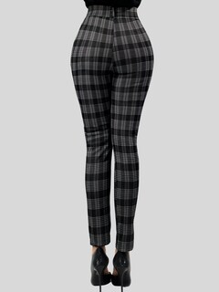 Foto 5 | Foto 5 | Jeggins Mujer Legging Pantalón A Cuadro Mallones Panta-1010 Diseño 2 Mayon Malla