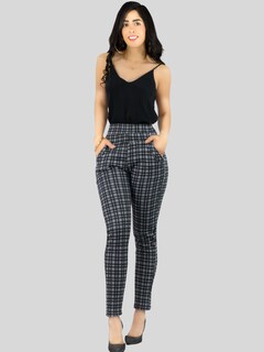 Foto 2 | Foto 2 | Jeggins De Mujer Lic-0178 Diseño De Pantalon A Cuadros