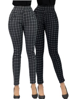 Foto 1 | Foto 1 | Set 2 Jeggins Mujer Legging Pantalón A Cuadro Lic-0178-px2 Variedad De Diseños Mallones Mayon