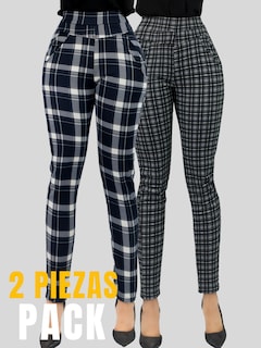 Foto 5 | Foto 5 | Set 2 Jeggins Mujer Legging Pantalón A Cuadro Lic-0178-px2 Variedad De Diseños Mallones Mayon
