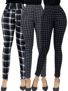 Foto 1 | Foto 1 | Set De 3 Jeggins De Mujer Lic-01178-px3 Diseños De Pantalon A Cuadros