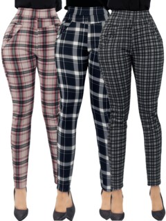 Foto 1 | Foto 1 | Set De 3 Jeggins De Mujer Lic-01178-px3 Diseños De Pantalon A Cuadros