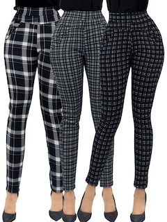 Foto 1 | Foto 1 | Set De 3 Jeggins De Mujer Lic-01178-px3 Diseños De Pantalon A Cuadros