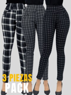 Foto 4 | Foto 4 | Set De 3 Jeggins De Mujer Lic-01178-px3 Diseños De Pantalon A Cuadros