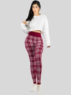 Foto 2 | Foto 2 | Legging De Dama Stretch Mallas Deportivas Lic-0185 Vino Mallones De Mujer