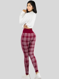 Foto 3 | Foto 3 | Legging De Dama Stretch Mallas Deportivas Lic-0185 Vino Mallones De Mujer
