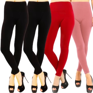 Foto 1 | Foto 1 | Set De 4 Leggings Térmico De Mujer Lic-071 Varios Colores Afelpado