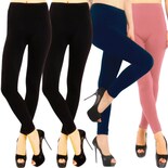 Set De 4 Leggings Térmico De Mujer Lic-071 Varios Colores Afelpado