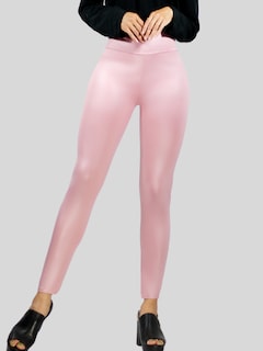 Foto 2 | Foto 2 | Leggings Para Mujer Lic-074 Color Rosa Metalizado Stretch