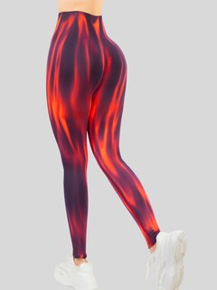 Foto 5 | Foto 5 | Leggings Deportivos Tie-dye Mujer Para Yoga Y Gym Lic-0197 Naranja Comodidad Y Estilo
