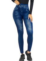 Leggings Estilo Mezclilla Lic-055-2 Azul D27 para Mujer