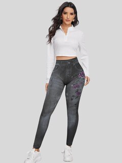 Foto 2 | Foto 2 | Leggings Lic-055-2 Negro para Mujer