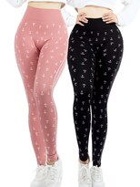 Set De 2 Leggings Casual O Deportivos De Cintura Alta De Mujer Lic-0193-px2 Variedad De Color En Color Sólido