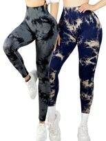 Set De Dos Leggings Deportivos Tie-dye Mujer Para Yoga Y Gym Lic-0168-px2 Variedad De Colores Comodidad Y Estilo
