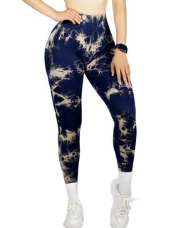 Foto 1 | Foto 1 | Leggings Deportivos Tie-dye Mujer Para Yoga Y Gym Lic-0168 Marino Blanco Comodidad Y Estilo