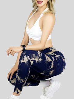 Foto 6 | Foto 6 | Leggings Deportivos Tie-dye Mujer Para Yoga Y Gym Lic-0168 Marino Blanco Comodidad Y Estilo