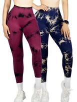 Set De Dos Leggings Deportivos Tie-dye Mujer Para Yoga Y Gym Lic-0168-px2 Variedad De Colores Comodidad Y Estilo