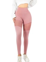 Leggings Mujer Push Up Lic-0195 Rosa Mallas Deportivas Texturizada Stretch