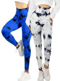 Foto 1 | Foto 1 | Set De Dos Leggings Deportivos Tie-dye Mujer Para Yoga Y Gym Lic-0168-px2 Variedad De Colores Comodidad Y Estilo