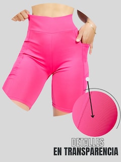 Foto 7 | Foto 7 | Short Deportivo Stretch color Fucsia con Bolsas Laterales