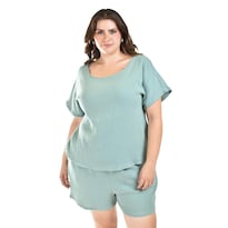 Set De Algodon 2 Piezas Roman Fashion /tallas Extras, 008 (verde) Verde