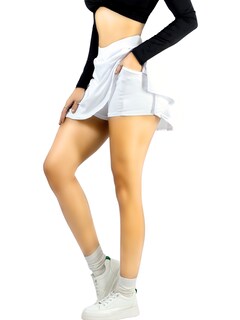 Foto 1 | Foto 1 | Falda Short De Mujer Deportiva O Casual Sh-038-3 Color Blanco Con Bolsillo Interior Y Banda De Cintura Ancha