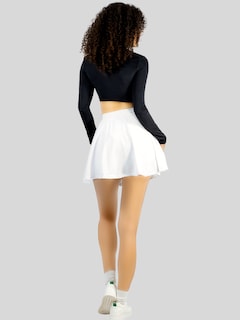 Foto 3 | Foto 3 | Falda Short De Mujer Deportiva O Casual Sh-038-3 Color Blanco Con Bolsillo Interior Y Banda De Cintura Ancha