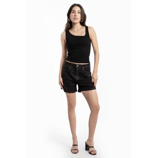Foto 1 | Foto 1 | Loose Mom Short Con Pedrería /juvenil, 6948 (negro) Negro