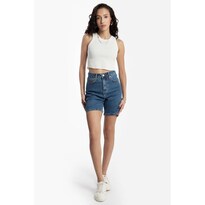 Bermuda De Mezclilla De Tiro Alto /juvenil, 6960 (mezclilla Tono Medio) Azul