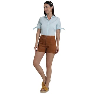 Foto 4 | Foto 4 | Short Lee Mujer Quality Genuine Slim Fit 354 Cafe