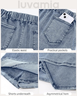 Foto 7 | Foto 7 | Camisa Luvamia Trendy Blue Jean Wrap Para Mujer, Talla Grande 16/18 - Venta Internacional.