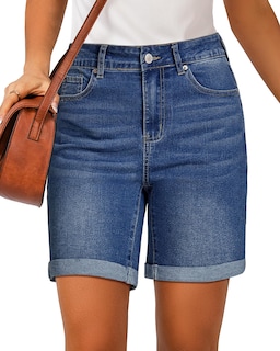 Foto 1 | Foto 1 | Pantalones Cortos Vaqueros Luvamia De Cintura Alta Para Mujer, Color Azul, Talla S 4-6 - Venta Internacional.
