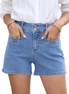 Foto 1 | Foto 1 | Shorts Sidefeel Jean Casual de Verano con Cintura Alta Azul para Mujer - Venta Internacional